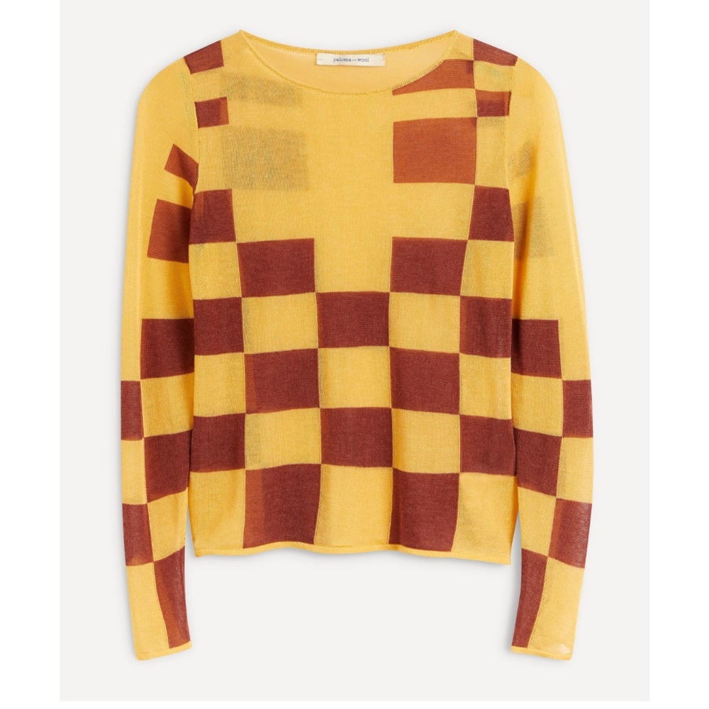 Paloma Wool Pixel Check Long Sleeve Top
